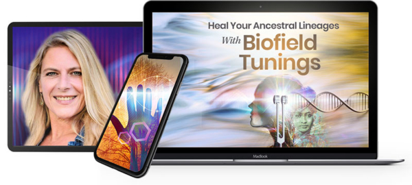 Eileen McKusick ancestral healing course on laptop and mobile